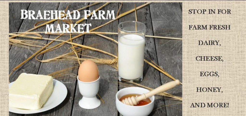 Some farm products kept at a table